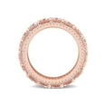 thumbnail image 4 of 9.35 Carat (Ctw) Emerald-Cut Morganite Band Ring in 14K Rose Pink Gold with Diamonds for Women, 4 of 7