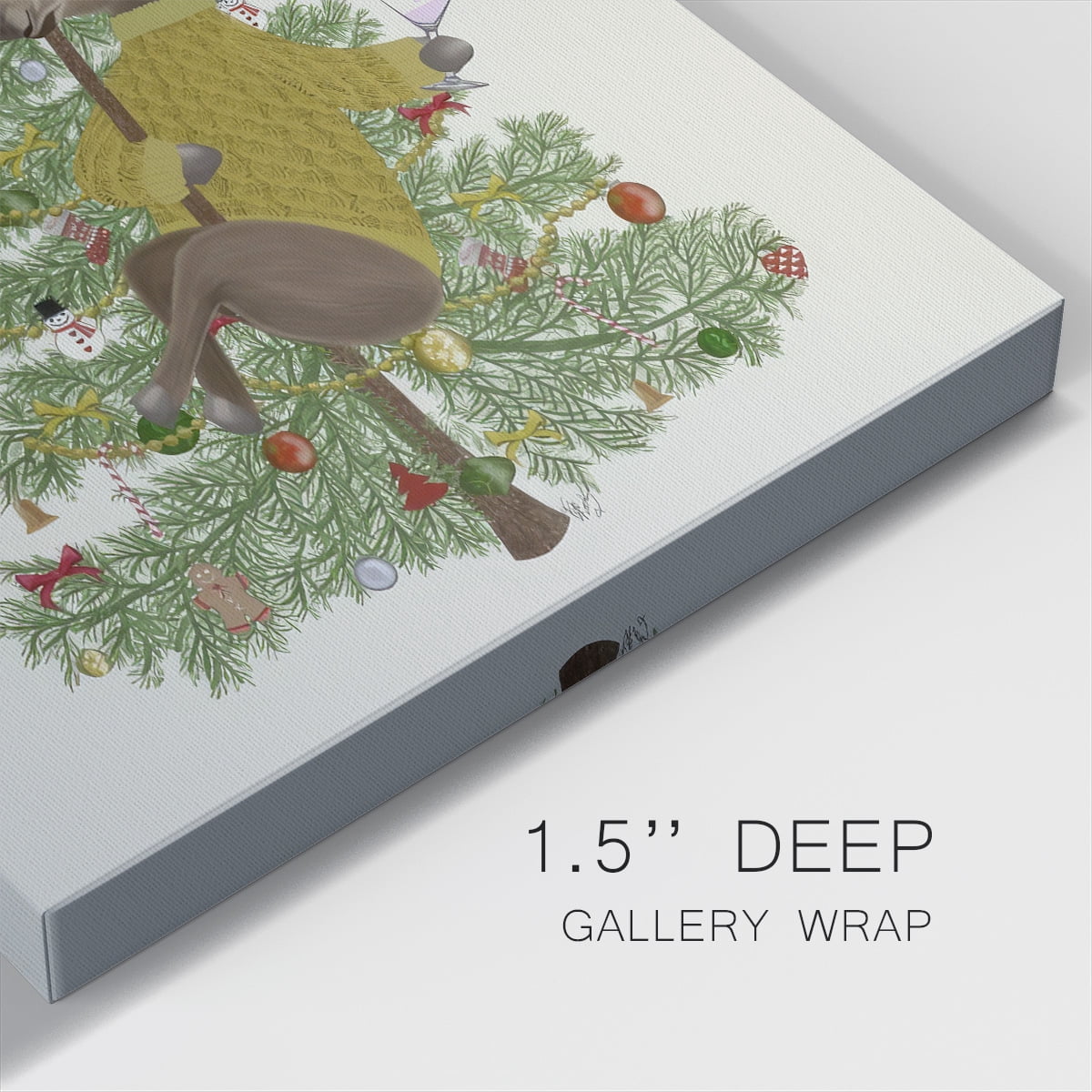 Moose Christmas Pole Dance- Gallery Wrapped Canvas