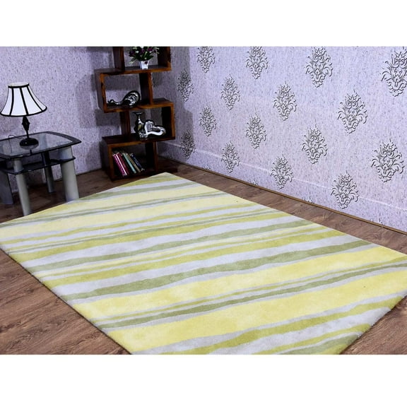 Rugsotic Carpets Hand Tufted Wool Eco-Friendly Area Rugs - 5'x7'6'', Rectangle, Multicolor, Modern Contemporary Design, High Pile Handmade Anti Skid Rugs for Living Room, Bed Room (K03130)