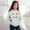 Grey, variant on Teen Hoodies Solid Hoodies Long Sleeve Pullover Oversize Trendy Letter Print Cool Sweatshirt Girls Tops Size 6-7