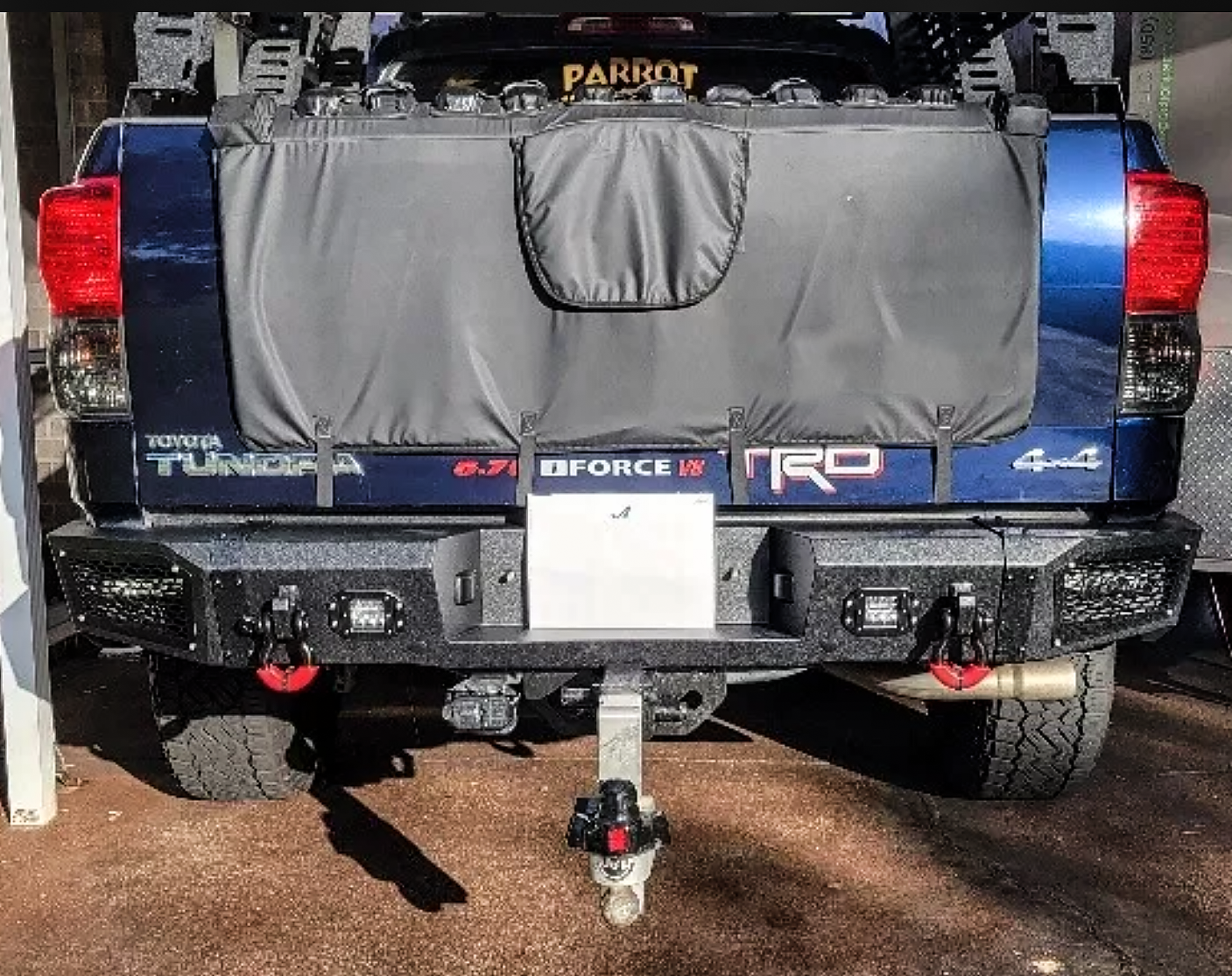 Front & Rear Bumper Set With LED Lights For Toyota Tundra 2007-2013, Black Carbon Steel