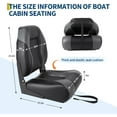 thumbnail image 4 of Lumiparty 2 Pack Folding Boat Seats, High Back Fishing Boat Chairs, with 4" Thick Sponge Padding and Hinge, Black & Gray, 4 of 6