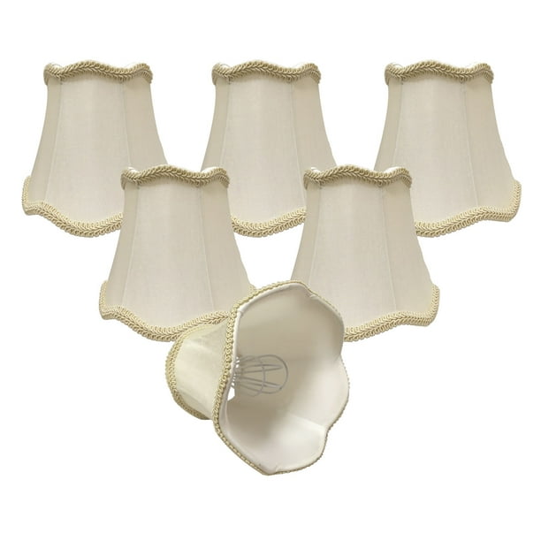 Royal Designs, Inc. Clip on Scalloped Bell Chandelier Lamp Shade Flame