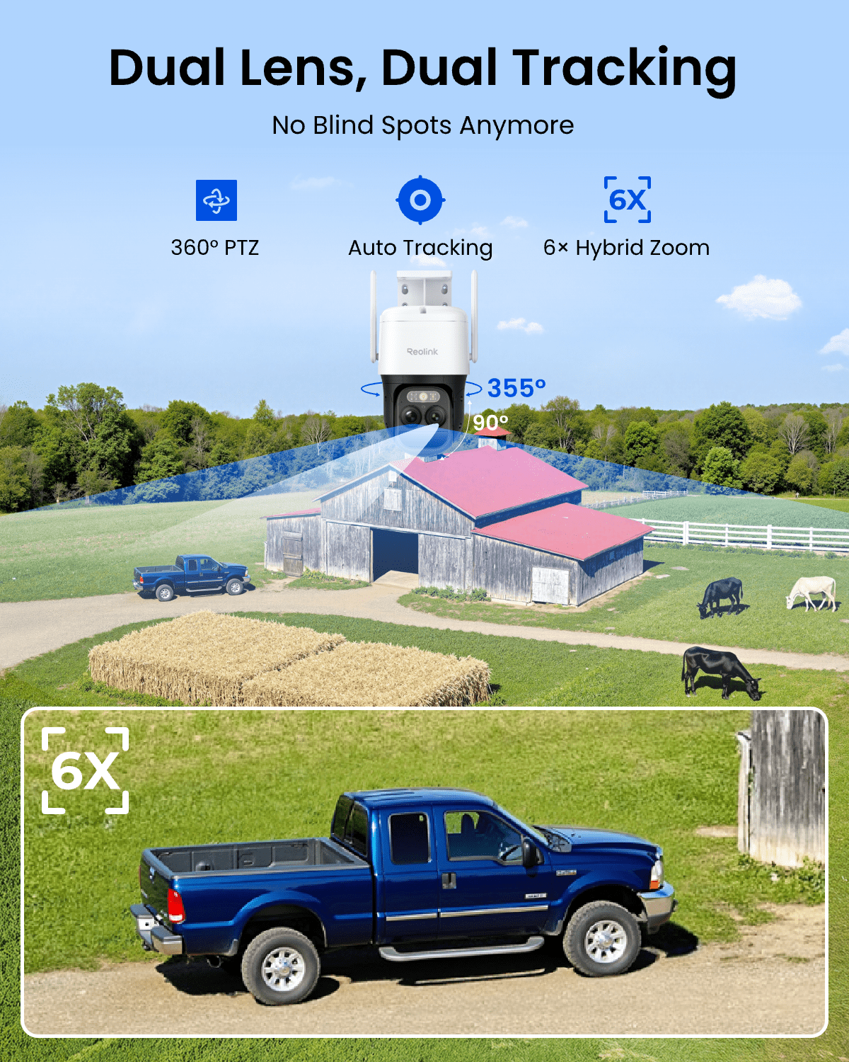 Reolink TrackMix LTE Plus 2 4G Solar Outdoor Camera, ColorX Night Vision, Auto Tracking, 512GB, 24/7 Recording