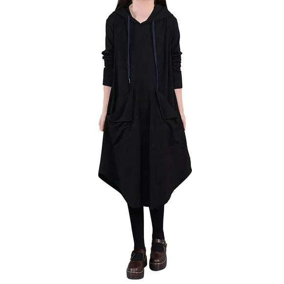 Wyzesi Elegant Dresses for Women Wedding Guest Cocktail Women Casual Solid Dress Velvet Long Sleeve Turtleneck Pocket Dress Sports Sweatshirt Casual Loose Dress Christmas Pajamas Costume