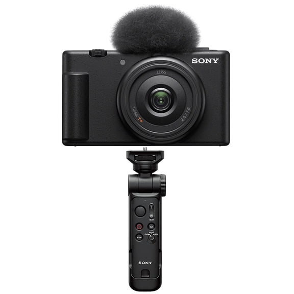 Sony ZV-1F Vlogging Camera, Black, Bundle with GP-VPT3 Wireless Shooting Grip and Tripod with Detachable Remote