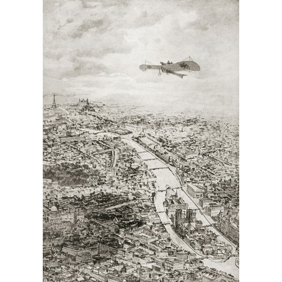 A German Aviator Flying Over Paris, France During Wwi.  From Illustrierte Geschichte Des Weltfrieges1914/15. by Ken Welsh / Design Pics (13 x 18)