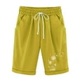 thumbnail image 2 of Womens High Waisted Running Shorts Quick Dry Athletic Workout Shorts with Pockets Vmvidoty Blowball Printing Drawstring Shorts Yellow M, 2 of 4