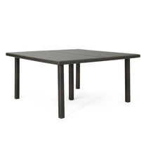 GDF Studio Larue Outdoor Wicker Square Dining Table Multibrown, 300lb