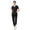 Black, variant on Women’s Premium Medical Uniform Set – V-Neck Scrub Top & Jogger Pants, Soft Stretch Fabric, 4-Way Stretch, Lightweight Nursing Scrubs with 6 Pockets, Black Small