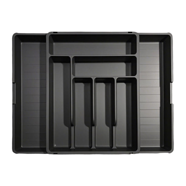 Organizador de cajones de cocina expandible para cuchillos y tenedores, bandeja de almacenamiento de cubiertos con divisores compartimentados, organizador de utensilios ajustable para cucharas y