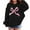 Black, variant on Posijego Girls Graphic Hoodies Bow Print Casual Long Sleeve Pullover Hooded Oversized Sweatshirts with Pockets
