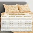 thumbnail image 6 of Lux Decor 4 Piece Full Size Sheet Set, Brushed Microfiber Paisley Printed Bed Sheet Set with up to 16" Deep Pocket Fitted Sheet, Flat Sheet & 2 Pillowcases - Easy Care (Taupe), 6 of 6
