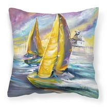 Carolines Treasures JMK1234PW1414 Middle Bay Lighthouse Sailboats Decorative Pillow, Large, Multicolor