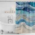 thumbnail image 4 of Blue Coastal Shower Curtain, Waterproof Shower Curtains for Bathroom, Summer Beach Nautical Abstract Art Washable Fabric Cloth Bathroom Curtain Set Bathtub Decor with Hook 72''x78'', 4 of 9