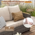 thumbnail image 6 of ELPOSUN Patio Furniture Set, 6 Pieces Outdoor Patio Set, All-Weather Wicker Rattan Outdoor Furniture Set with Swivel Chairs for Poolside, Backyard, Gray Wicker Khaki Cushions, 6 of 10