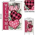 thumbnail image 2 of Welcome Valentine''s Day Pink Love Heart Decorative House Flag, Eucalyptus Leaf Plaid Farmhouse Garden Yard Outside Decorations, Anniversary Wedding Outdoor Large Home Decor Double Sided 28x40, 2 of 6