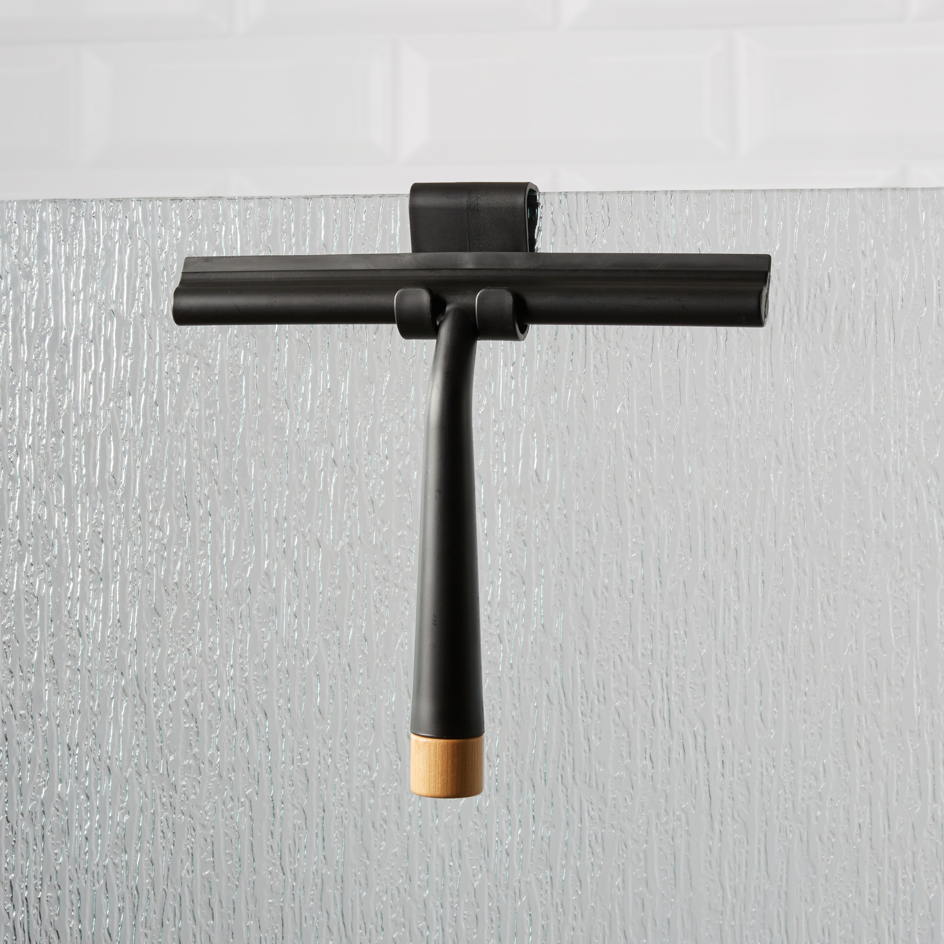 Bath Bliss Shower Squeegee with Hook in Black