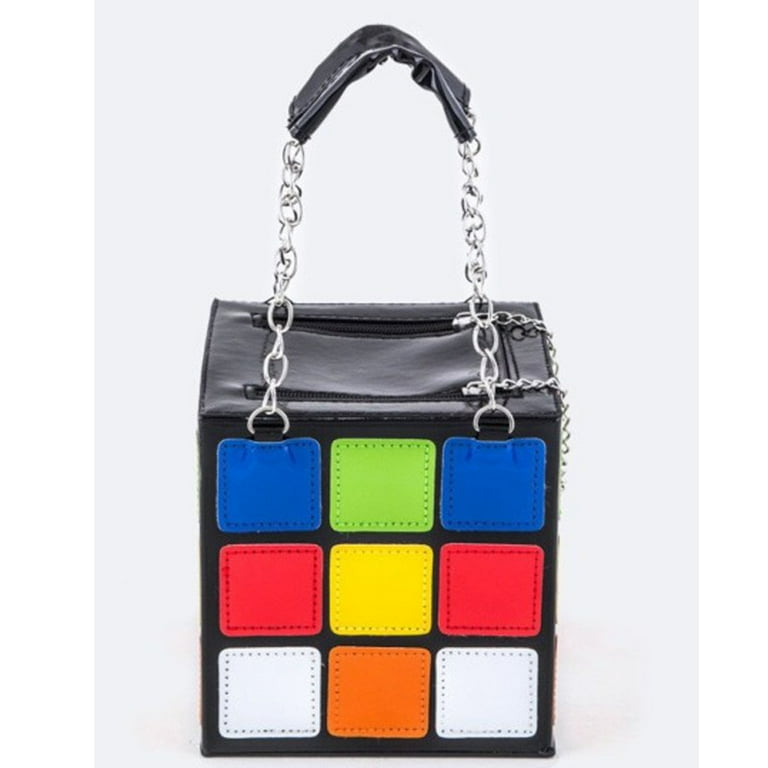 Rubik s Cube Colorful Cubic Purse Bag Handbags Clutch Bag