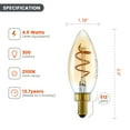thumbnail image 4 of BH&G LED Light Bulb, 4.5 Watts (40W Equiv.) B10 Candle Bulb Dimmable E26 Medium Base, Ultra Warm 4 Pack, 4 of 8