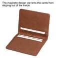 thumbnail image 4 of Uxcell Horizontal Magnetic Folded 5 Card Slots PU ID Badge Holder with Lanyard Brown, 4 of 5