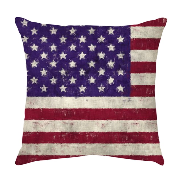 Up to 65% Off SMihono Independence Day Pillowcase Cartoon Style Linen Digital Printing Pillowcase