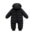 thumbnail image 3 of BULLPIANO 3-12 Months Baby Boys Girls Winter Snowsuit Toddler Warm Fleece Lining Hooded Romper Infant Zipper Winter Coat Jumpsuit, 3 of 4