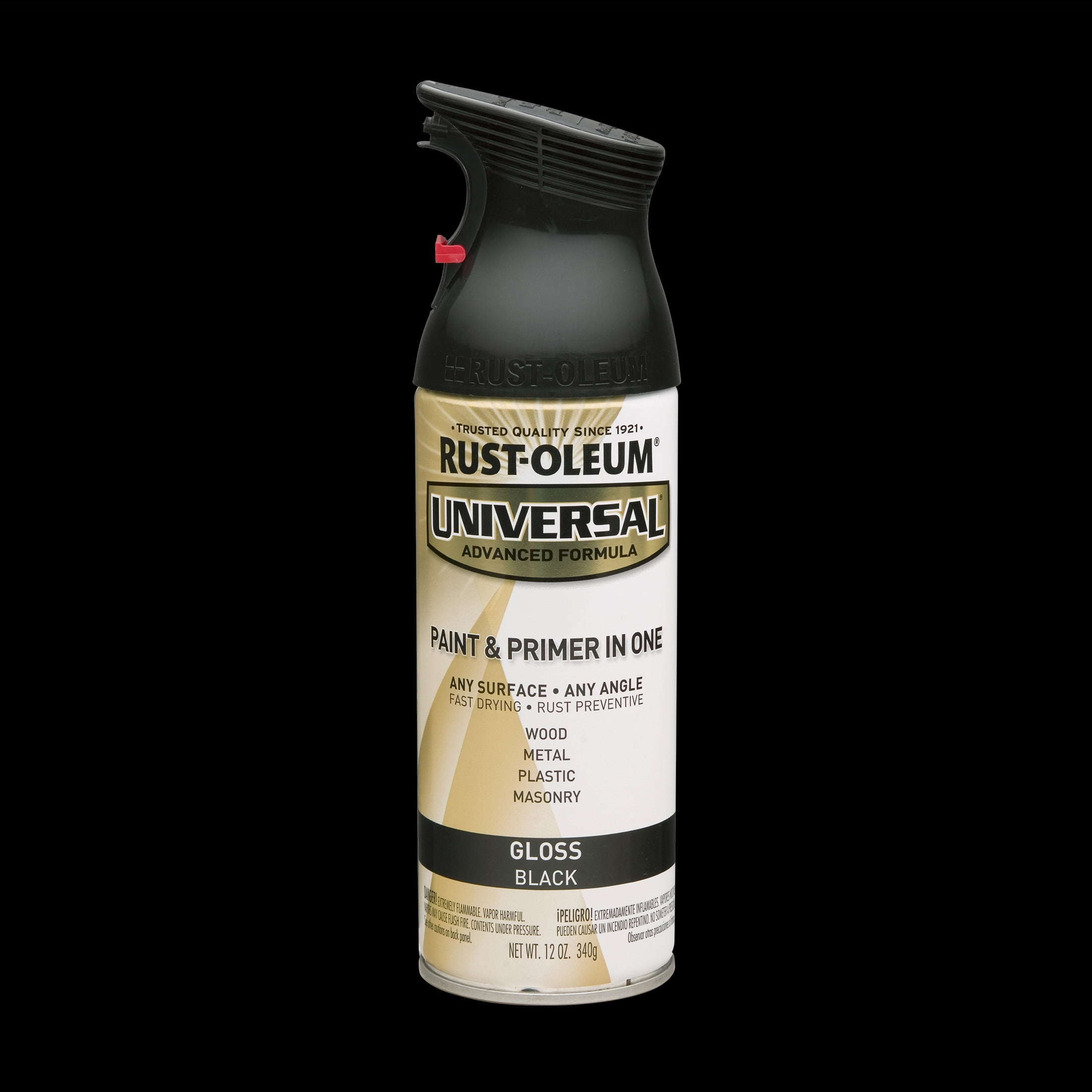 (6 pack) Black, Rust-Oleum Universal Gloss Spray Paint-302151, 12 oz