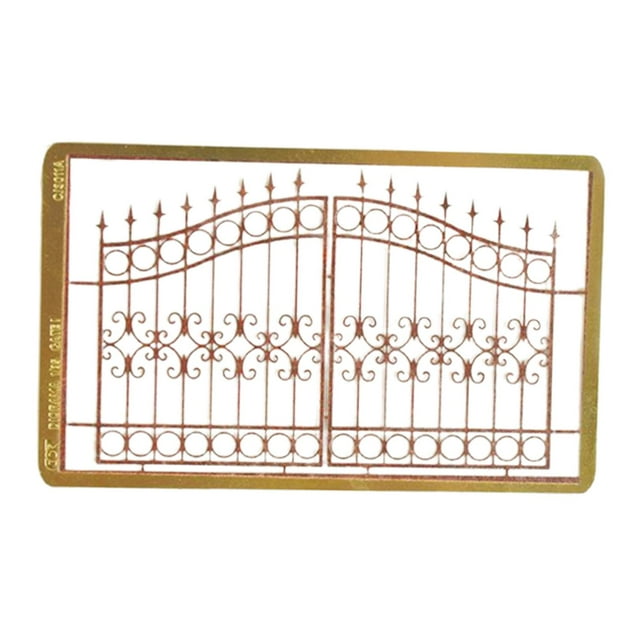 HILABEE Crafts DIY Building 3D Puzzle Brass European Door 1:35 Scale Miniature Sand Style2
