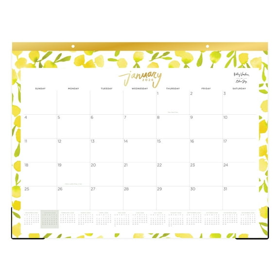 2026 Blue Sky Monthly Desk Pad Calendar, 22" x 17", Mimosa, January To December, 149063