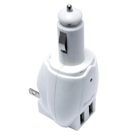 Maximal 2 Port In1 Usb Dc Cigarette Car Charger Home Wall Maximal 2 Port In1 Usb Dc Cigarette Car Charger Home Wall Ac Adapter Plug Combo White