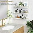 thumbnail image 4 of 24 Inch Bathroom Floating Shelves for Wall Set of 3, Gold Bathroom Shelves Over Toilet Wall Mounted with Rail, Decorative Hanging Shelf for Bedroom Office Living Room Decor (White and Gold), 4 of 7