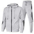 thumbnail image 1 of Veste de Sport Décontractée pour Hommes 2 Pcs Mode Fermeture Éclair Course, 1 of 3