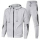 thumbnail image 1 of Traje deportivo informal de 2 piezas para hombre, chaqueta con cremallera de moda, ropa deportiva para correr para hombre, 1 of 3
