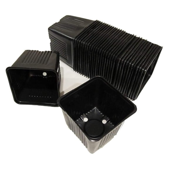 Durapot Square Plastic Pots, 4" - Qty. 50