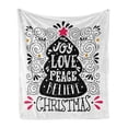 thumbnail image 1 of Joy Soft Flannel Fleece Blanket, Abstract Christmas Tree Pattern with a Tree Topper Curlicues Swirled Lines, Cozy Plush for Indoor and Outdoor Use, 60" x 80", Dark Coral Black White, by Ambesonne, 1 of 6