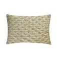 thumbnail image 1 of The HomeCentric Designer Lumbar Pillow Cover Ivory 12"x26" (30x65 cm) Linen Pearl, Ribbon, Hand Embroidery Oblong Pillow Cover, Abstract Modern Style - Ivory Ripple, 1 of 3