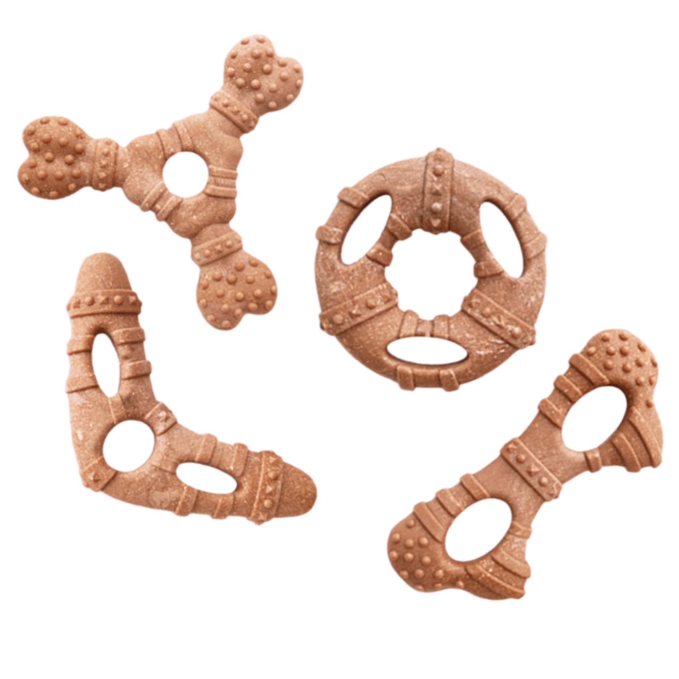 Newborn Dog Chew Toys,4 Pack Indestructible Dog Toys With Tough Wood-plastic Chew Toy Gift For Large Medium Small Breed
