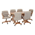 thumbnail image 3 of Caster Chair Company 7-Piece 42x[42/60] Caster Dining Set Wood Edge Laminate Table Top & Stone Chairs, 3 of 17