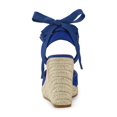 thumbnail image 2 of BLISSFUL STEP Women's Shoes Espadrille Wedge High Heel Round Toe Sandals Royal Blue 7, 2 of 7