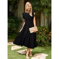 thumbnail image 2 of Vestido Simplee a rayas Midi Summer A Line negro para mujer, 2 of 6