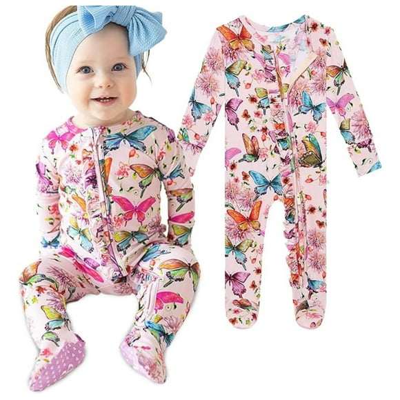 Pijama elegante de viscosa con forma de cacahuete para bebé, bambú, para niña de 0 a 3 m