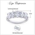 thumbnail image 2 of AFFY 5 Stone Diamond Engagement Ring for Women, 6X4MM Oval Cut Lab Grown Diamond Half Eternity Wedding Band In 14K Solid White Gold Jewelry Gift for Her (VS-SI Clarity, 2.00 Cttw) Ring Size-4.5, 2 of 5