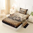 thumbnail image 2 of Castle Fairy Jungle Bear Twin Sheets 3pcs for Teens,Western Vintage Cow Print Bedding,Brown Black Cream,1 Fitted Sheet, 1 Flat Sheet and 1 Pillowcase, 2 of 6
