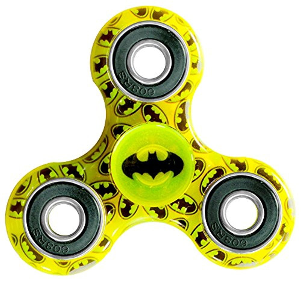 Buckle-Down Fidget Spinner - Batman Icon + Bat Signals Glow in the Dark  Yellow Black 