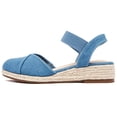 thumbnail image 2 of Women's Platform Wedge Heel Espadrille Sandals - Comfortable Insole Lightweight Rubber Sole, Close-Toe Adjustable Elastic Ankle Strap Slip-On Summer Sandals, 2 of 7
