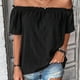 thumbnail image 1 of Fiudx Ropa de Mujer Blusas de Manga Corta con Hombros Descubiertos, Informales, de Color Sólido, a La Moda para Mujer, 1 of 7
