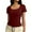 Wine, variant on WXLWZYWL Going out Tops for Women Short Sleeve Shirts Square Neck Stretchy Slim Fitted Basic Tees 2026