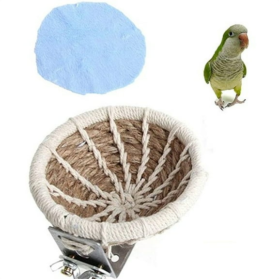 NOGIS Hemp Rope Weave Bird Breeding Nest Bed for Parakeet Cockatiel Canary Lovebird and Small Parrot Cage Hatching Nesting Box