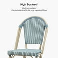 thumbnail image 3 of PURPLE LEAF Set of 2 French Outdoor Bar Height Bar Stool White Print Finish Back Rattan Patio Outdoor Bar Height Bar Chairs, Light Blue, 3 of 7